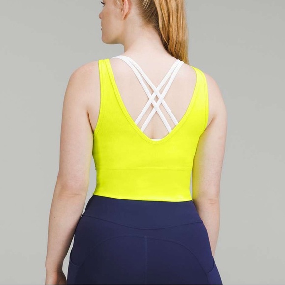 NWOT Lululemon Power Pivot Ribbed Tank Top Highlight Yellow - Picture 3 of 4